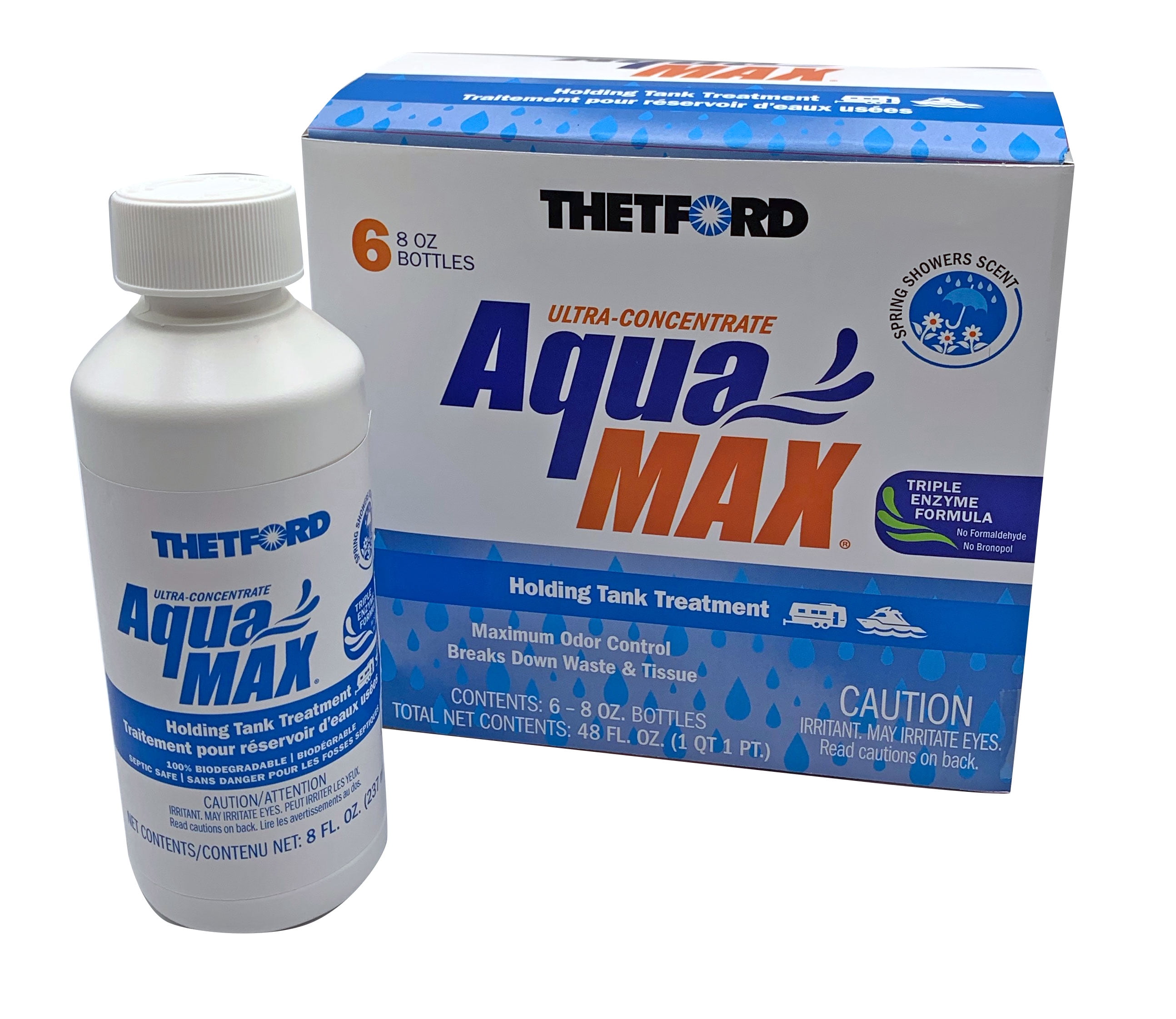 Thetford AquaMax Spring Showers Liquid Holding Tank Treatment 8 oz, Pack of 6