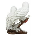 thumbnail image 4 of Ebros Mystical Two White Snowy Owl Couple Perching On Tree Branch Statue 12.25"Tall, 4 of 7