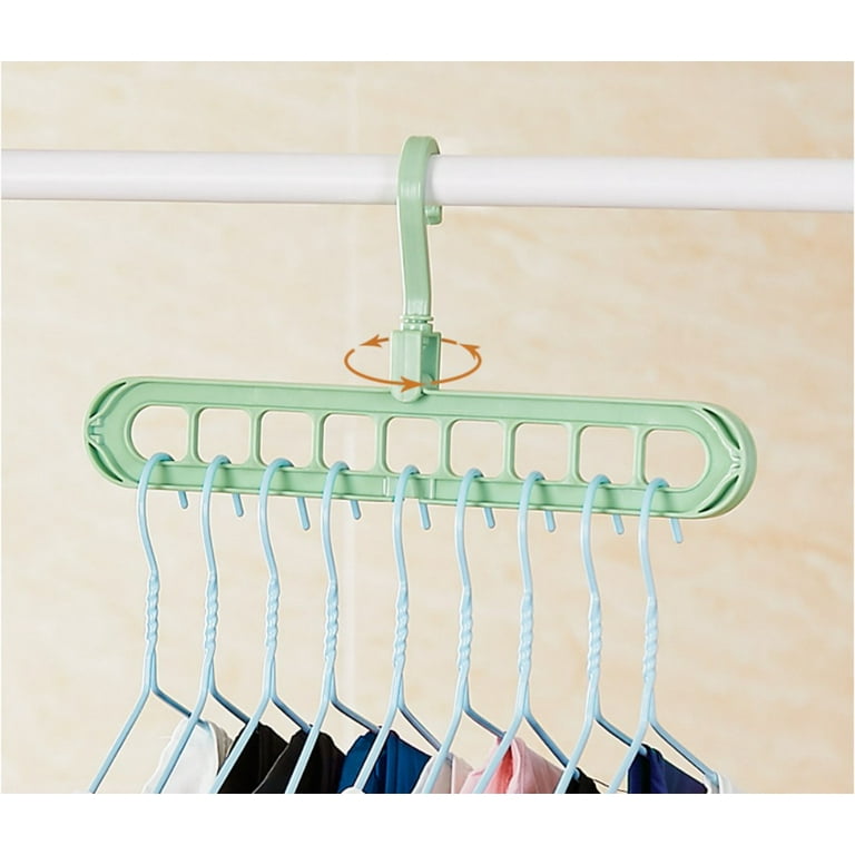 4 Pack Nine-hole Hanger Multi-fold Space Saving Hanger - Magic Hanger -  Pink 