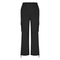 thumbnail image 3 of DDAPJ pyju High Waisted Cargo Pants for Women Athletic Joggers Lightweight Outdoor Casual Hiking Pants with Drawstring Ankle Cuffs Black XXL, 3 of 7