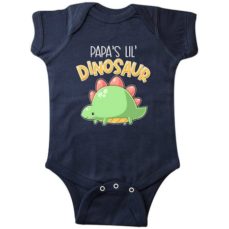 

Inktastic Papa s Lil Dinosaur with Cute Stegosaurus Gift Baby Boy or Baby Girl Bodysuit