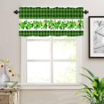 thumbnail image 3 of St. Patrick''s Day Window Valances Lucky Shamrock Buffalo Green Plaid Valance Kitchen Curtains with Rod Pocket Short Curtain Panels for Bedroom Living Room 54" X 18", 3 of 6