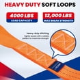 thumbnail image 2 of MOCA 8-Pack Soft Loop Tie Down Straps 4,000 Load Capacity & 12,000 Lbs Breaking Strength 1.6 x 17 inches Heavy Duty Tie Down Straps for Securing ATV, UTV, Motorcycles, Scooters & Dirt Bikes(Orange), 2 of 8