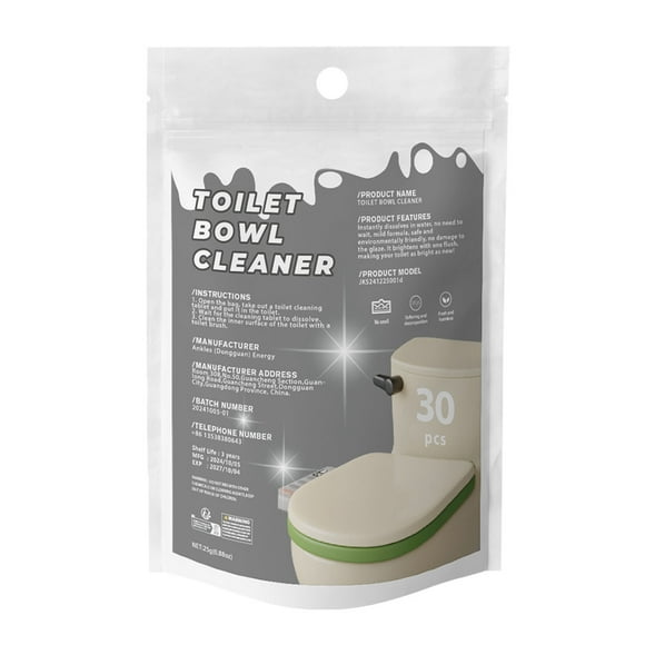 Automatic Toilet Bowl Cleaner Tablets - Weekly Cleaning & Deodorizing with Protective Film (30 Pack)