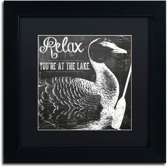 Trademark Fine Art "Lake House IV" Canvas Art by Color Bakery Black Matte, Black Frame