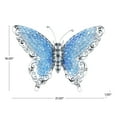 thumbnail image 4 of DecMode Blue Metal Cutout Butterfly Wall Decor with Silver Scroll Details, 4 of 13