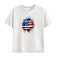 thumbnail image 4 of Amidoa Girls 2 Piece Outfits Summer Clothes Short Sleeve Floral Print Cotton T-Shirt and Shorts Casual Kids Clothing Sets White Size 6, 4 of 9