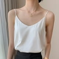 thumbnail image 4 of HNMKIU Tank Top Women V Neck Sleeveless Satin Tank Top, 4 of 4