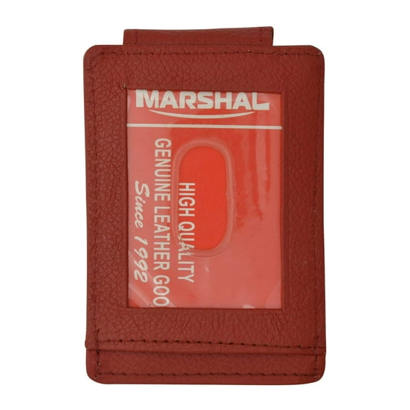 Genuine Leather Mens ID Card Holder Magnetic Money Clip 310R (C)