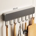 thumbnail image 4 of Kitchen Utensil Hanging Rrack - Hooks for Kitchen Utensils, No Drilling Wall Mounted Utensil Holder, Kitchen Rail Rack with 6 Hooks Hanger for Kitchen Bathroom, 4 of 4