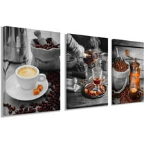 Coffee Bean Coffee Cup Wall Decor kitchen Pictures - Coffee Decor Canvas Wall Art - Framed Posters Paintings Dining Room Decor