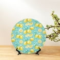 thumbnail image 6 of Cauagu Yellow Lemon Print Bone China Decorative Plate, Wall Mount Plate Holiday Decor Decorative Ceramic Plates with Stand Elegant Household Plates Decorative-7in, 6 of 6