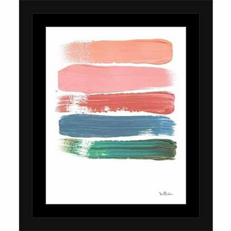 Paint Swatch Line Texture Contemporary Modern Trendy Abstract Painting Pink & Blue, Framed Canvas Art by Pied Piper