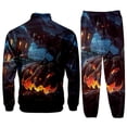 thumbnail image 3 of toraway Men's Suits Slim Fit Fashion Digital Print 3D Hooded Sweatshirt Threaded Leggings Set M, 3 of 3