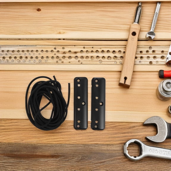 LOLIPPYY Rv Hanging Cabinet Fence Straps with Brackets, Black Abs Bungee Cord