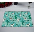 thumbnail image 2 of PKQWTM Cute Doodle Alapaca In Boho Style And Cactus Kitchen Dining Table Mats Placemats Size 12x18 Inches, Set of 2 Pieces, 2 of 2