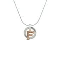thumbnail image 2 of Delight Jewelry Rose Goldtone Crystal Initial - F - Hockey Ring Charm Necklace, 18", 2 of 4