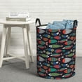 thumbnail image 6 of Sikiie Hand Drawn Colorful Fishes Print Round Dirty Clothes Basket, Waterproof Standing Foldable Storage Basket, for Laundry Room, Bedroom, Bathroom Storage-Small, 6 of 6