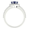 thumbnail image 4 of Halo Engagement Ring for Women - 1.49ct Simulated Blue Sapphire in 14K White Gold Promise Ring, 4 of 6