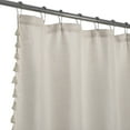 thumbnail image 3 of Haperlare Tassels Shower Curtain 72 inch Boho Rustic French Country Linen Blend Fabric Blackout Shower Curtain for Bathroom, Taupe, 3 of 8