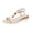 Beige, variant on Women's Boho Floral Braided Wedge Sandals Bead Rhinestone T-Strap Elastic Ankle Strap Jute Espadrille Beach Shoes