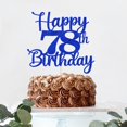 thumbnail image 4 of Cake Topper Kaoenla Feliz 78.º Cumpleaños Azul con Brillo, 4 of 7