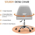 thumbnail image 4 of Silla de escritorio Simple Deluxe sin brazos gris con ruedas, 4 of 7