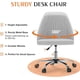 thumbnail image 4 of Silla de escritorio Simple Deluxe sin brazos gris con ruedas, 4 of 7
