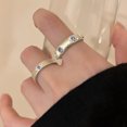 thumbnail image 5 of Womens Copper Cross Ring With Blue Diamond Accent Electroplated Elegant Adjustable Opening Fashion Jewelry Gift, 5 of 6
