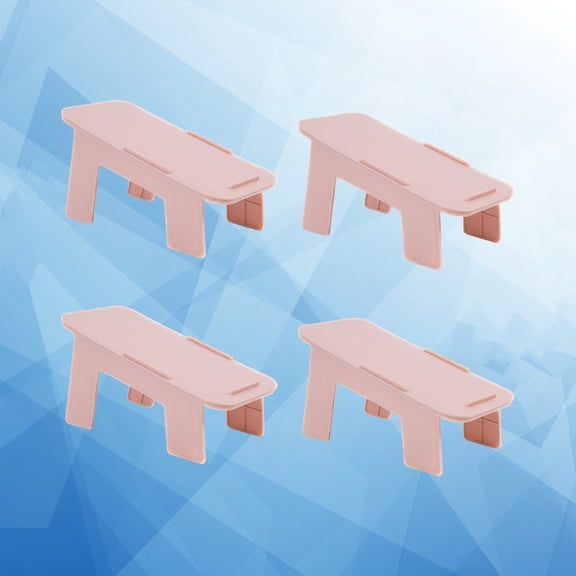 OUNONA  4 Pcs Sturdy Shoe Rack Shoes Storage Organizer Racks Organiser Stackable Pink