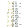 thumbnail image 2 of Metal Masters 14K Solid Gold Round Stud Earrings Butterfly Cubic Zirconia Cz, 2 of 3