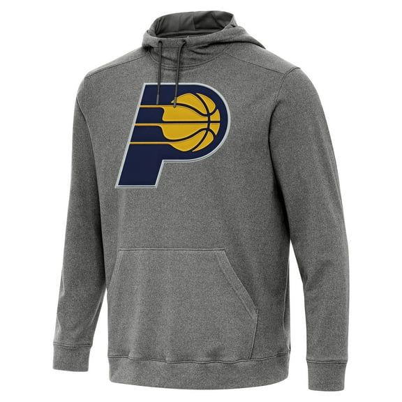 Men's Antigua Heather Black Indiana Pacers Cloud Pullover Hoodie