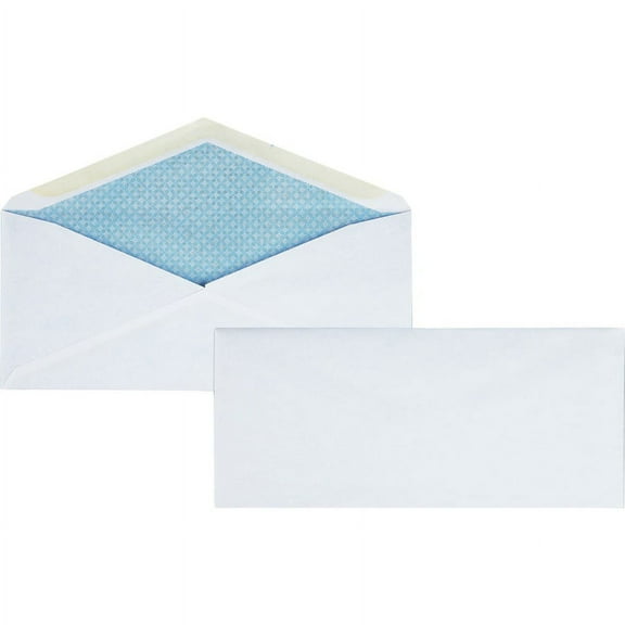 Business Source No.10 Regular Tint Security Envelopes - Security - #10 - 4 1/8" Width x 9 1/2" Length - 24 lb - Gummed - Wove - 500 / Box - White | Bundle of 2 Boxes