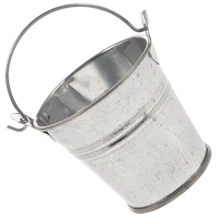 LULULION Dollhouse Miniatures Ice Bucket Mini House Decor Silver 1Pack for New Year Celebration