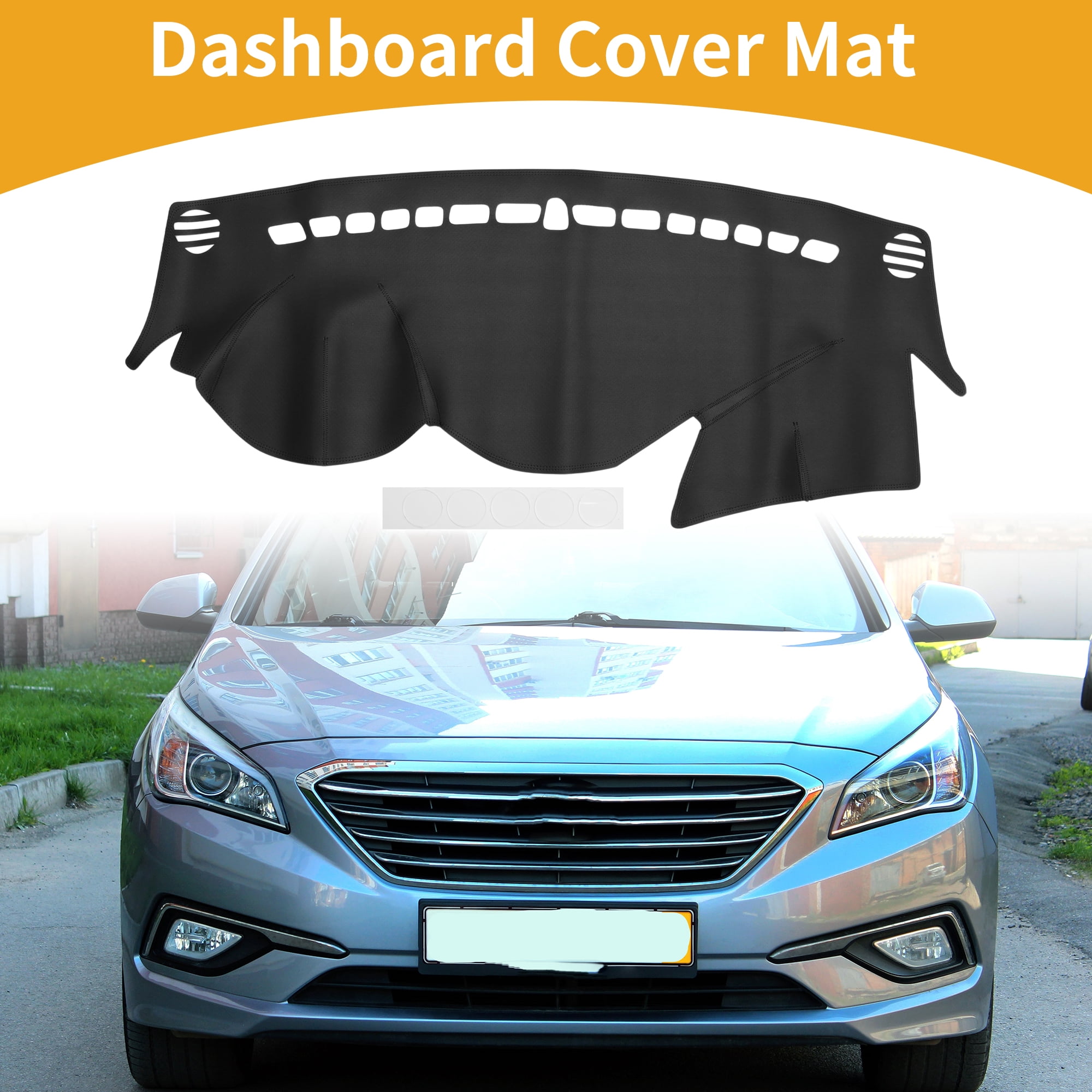 Unique Bargains Dashboard Cover Mat for Hyundai Sonata 2011-2014 Anti-Slip Black