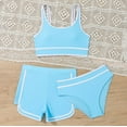 thumbnail image 3 of Kids Girls Bikini Swimsuits with Shorts 3 Piece Bikini Sets Sport Bathing Suits Bathing Suits for Girls Size 9-10, 3 of 6