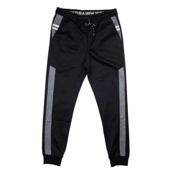 CULTURA Men's Active Fashion Jogger Sweatpants W/ Pockets & Elastic Bottom, Athletic Pants for Gym & Running, Black/Charcoal, X-Large