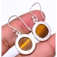 thumbnail image 2 of Yellow Tiger Eye - South Africa Gemstone 925 Sterling Silver Earring 1.44" A382, Beautiful Jewelry For Woman, New Year Sale, Valentin's Day Gift, 2 of 2