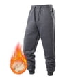 thumbnail image 2 of vdgthytj Sweatpants for Men Fleece Lined Drawstring Elastic Waist Joggers Fall Winter Thick Warm Athleisure Pants with Pockets(Large,Dark Gray), 2 of 4