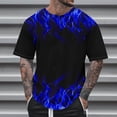 thumbnail image 2 of Taqqpue T-Shirts for Men Short Sleeves 3D Flame Print Hip Hop Shirt Round-Neck Slim Sport Fitness Casual Pullover Tops, 2 of 5