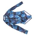 thumbnail image 2 of Maillot de Bain une Pièce Femme Manches Longues Imprimé Feuille Fleur Colorée Fermeture Éclair Surf m, 2 of 6