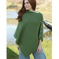 thumbnail image 2 of Aran Woollen Mills Knitted Poncho 100% Premium Soft Merino Wool Buttoned Irish Cape One Size Made in Ireland, 2 of 5