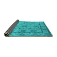 thumbnail image 2 of Ahgly Company Indoor Round Oriental Turquoise Blue Industrial Area Rugs, 4' Round, 2 of 4
