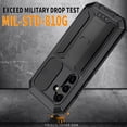 thumbnail image 6 of SaniMore for Samsung Galaxy S24 5G 2024 Rugged case with Screen Protector, Stand Camera Slide Cover for Samsung S24 Metal Military Sturdy Armour Shockproof Cover for Man Outdoor, Black, 6 of 8