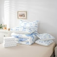 thumbnail image 6 of jejeloiu Blue Ribbon Bowknot 7 Pieces Bedding Comforter Set,Cute Cartoon Bowtie Full Bedding Set For Girls Reversible, 6 of 8