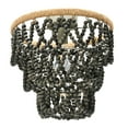 thumbnail image 4 of Creative Co-Op 3-Tier Draped Wood Bead Semi-Flush Mount Chandelier, Dark Gray, 4 of 7