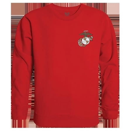 USMC Graphic Crewneck Sweatshirt, Red - Medium