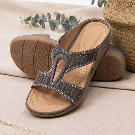 

Fjofpr Slippers for Women 2021 New Ladies Breathable Leisure Embroidered Wedge Flat Sandals And Slippers Hot