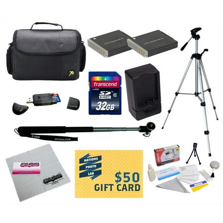 Ultimate Kit for Canon PowerShot SX170 IS SX280 IS S120 Digital Camera with 2 NB-6L Battery + Travel Charger + Tripod + Monopod + Mini tripod + 32GB  Memory Card + Carrying