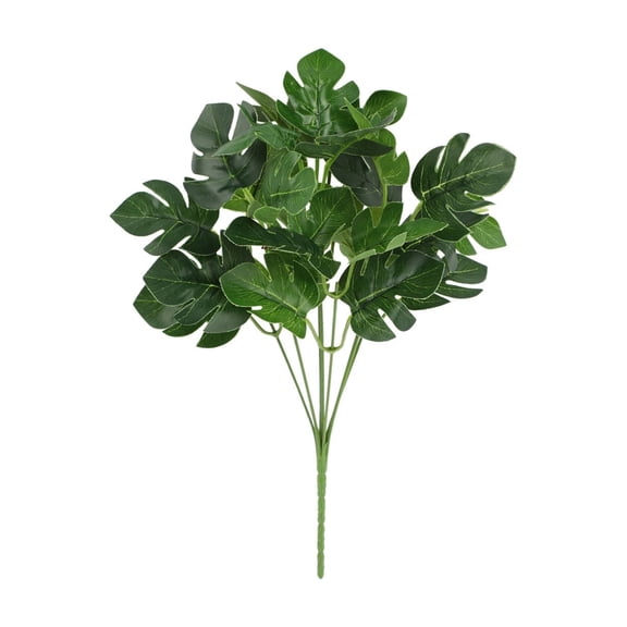 AURIGATE Artificial Green Leaf Stem, 12.99in Plastic Faux Plant Pick for Vase, Bouquet, Home Office Table Decor